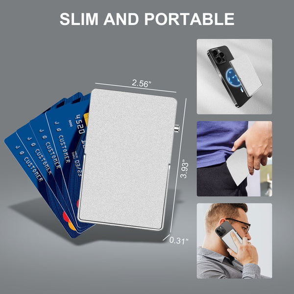 Slim RFID Blocking Metal Wallet with MagSafe & Kickstand — 5 Colors