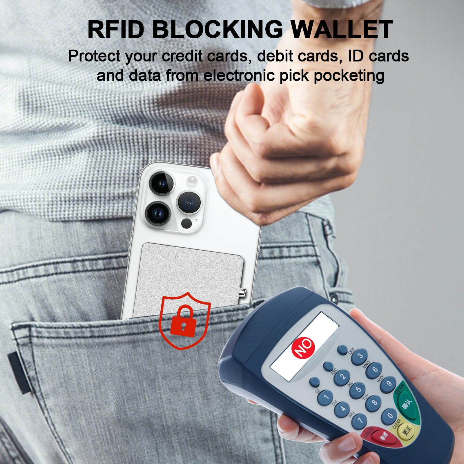 Slim RFID Blocking Metal Wallet with MagSafe & Kickstand — 5 Colors