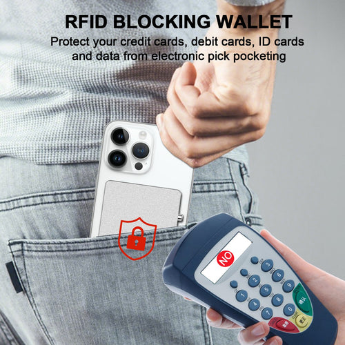 Slim RFID Blocking Metal Wallet with MagSafe & Kickstand — 5 Colors